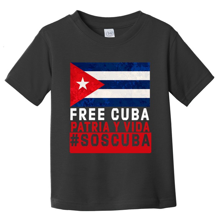 SOS Cuba Cuba Flag Cuban Fist Free Cuba Libre 2021 Cuban  Toddler T-Shirt