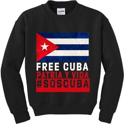 SOS Cuba Cuba Flag Cuban Fist Free Cuba Libre 2021 Cuban  Kids Sweatshirt