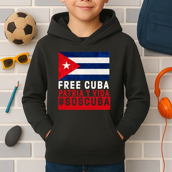 SOS Cuba Cuba Flag Cuban Fist Free Cuba Libre 2021 Cuban  Kids Hoodie