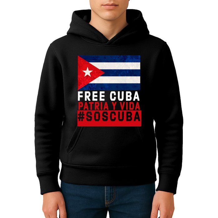 SOS Cuba Cuba Flag Cuban Fist Free Cuba Libre 2021 Cuban  Kids Hoodie