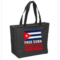 SOS Cuba Cuba Flag Cuban Fist Free Cuba Libre 2021 Cuban  Zip Tote Bag