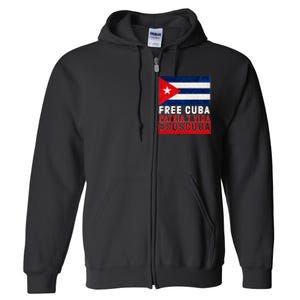 SOS Cuba Cuba Flag Cuban Fist Free Cuba Libre 2021 Cuban  Full Zip Hoodie