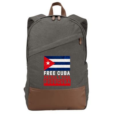 SOS Cuba Cuba Flag Cuban Fist Free Cuba Libre 2021 Cuban  Cotton Canvas Backpack