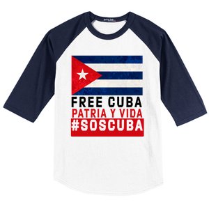 SOS Cuba Cuba Flag Cuban Fist Free Cuba Libre 2021 Cuban  Baseball Sleeve Shirt