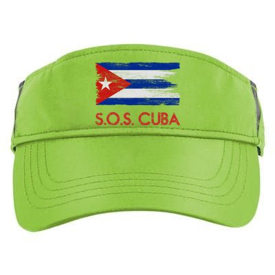 SOS Cuba Distressed Flag Adult Drive Performance Visor