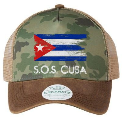 SOS Cuba Distressed Flag Legacy Tie Dye Trucker Hat