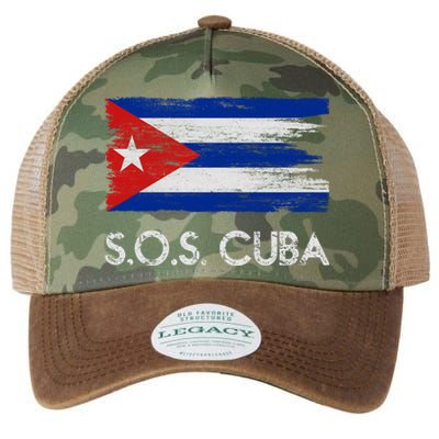 SOS Cuba Distressed Flag Legacy Tie Dye Trucker Hat