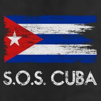SOS Cuba Distressed Flag 7 Panel Mesh Trucker Snapback Hat