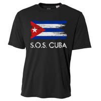 SOS Cuba Distressed Flag Cooling Performance Crew T-Shirt