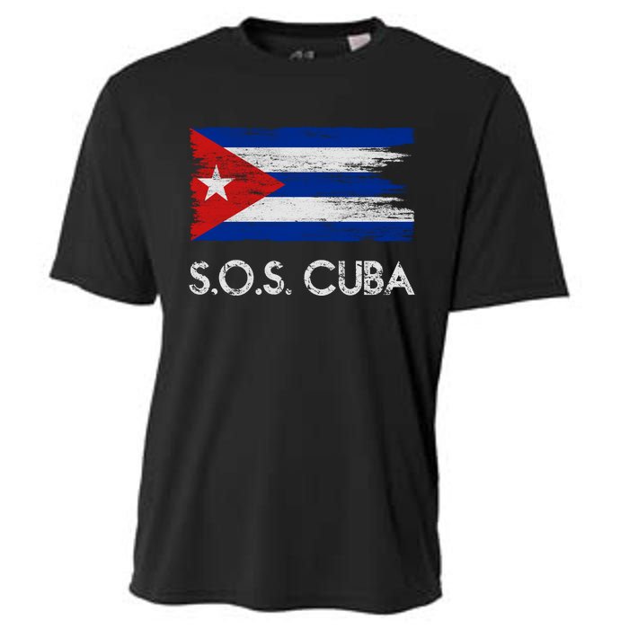 SOS Cuba Distressed Flag Cooling Performance Crew T-Shirt