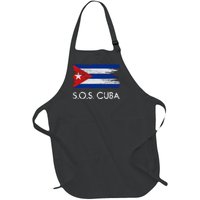 SOS Cuba Distressed Flag Full-Length Apron With Pockets