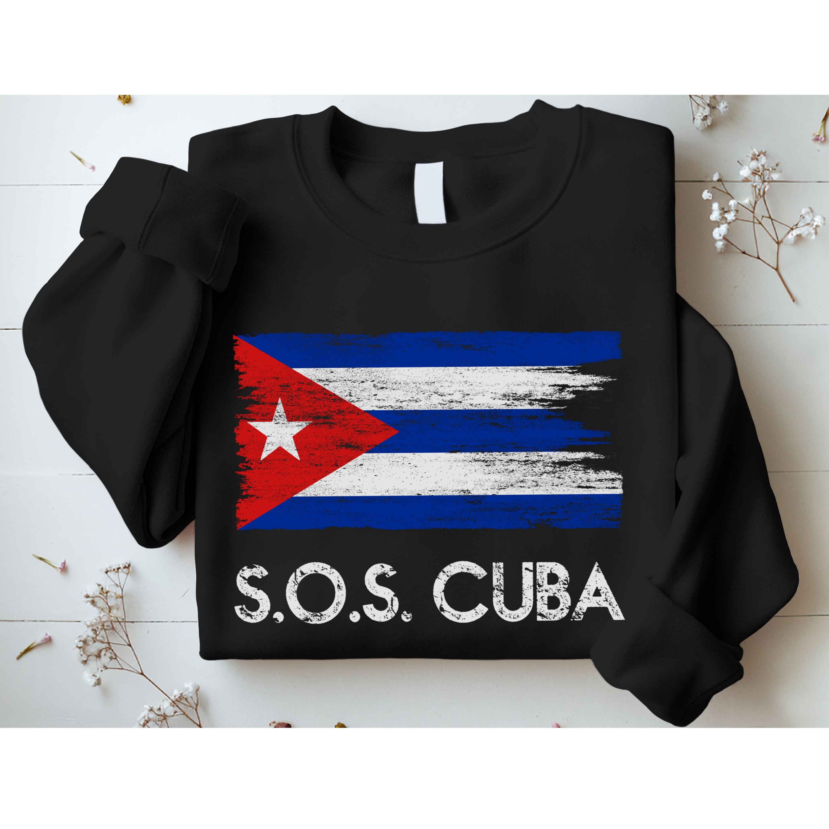 SOS Cuba Distressed Flag Sweatshirt