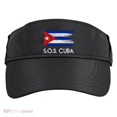 SOS Cuba Distressed Flag Adult Drive Performance Visor