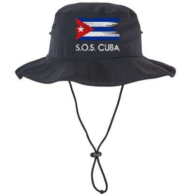 SOS Cuba Distressed Flag Legacy Cool Fit Booney Bucket Hat