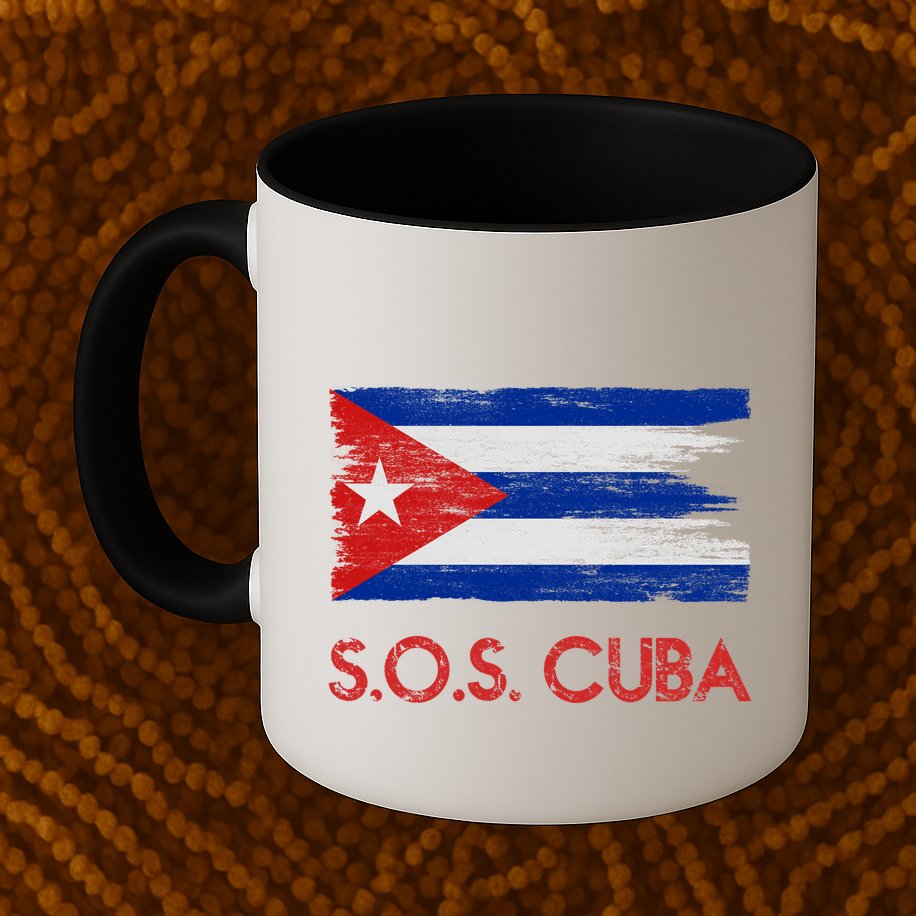 SOS Cuba Distressed Flag Mug