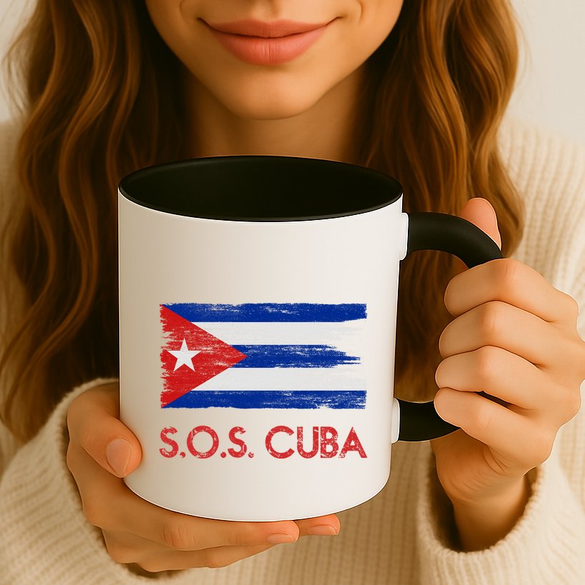 SOS Cuba Distressed Flag Mug