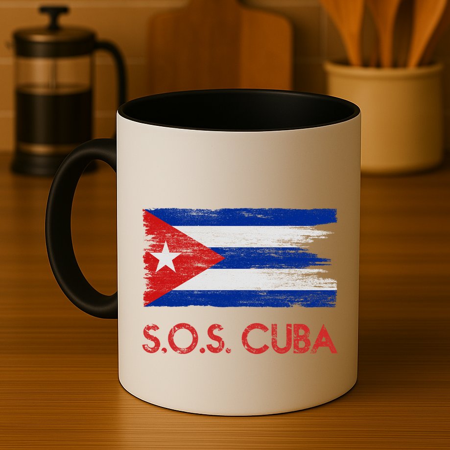 SOS Cuba Distressed Flag Mug
