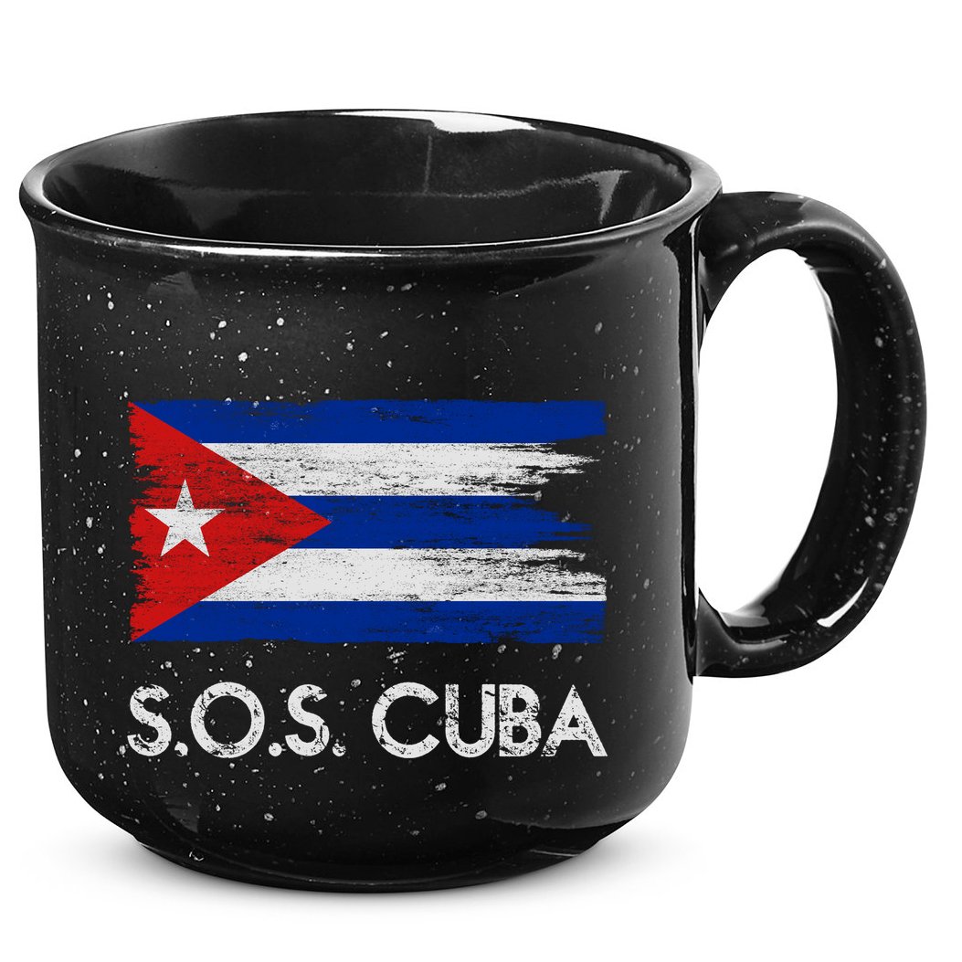 SOS Cuba Distressed Flag 15oz Campfire Ceramic Mug