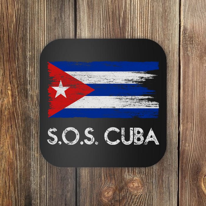 SOS Cuba Distressed Flag Coaster