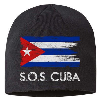 SOS Cuba Distressed Flag Sustainable Beanie