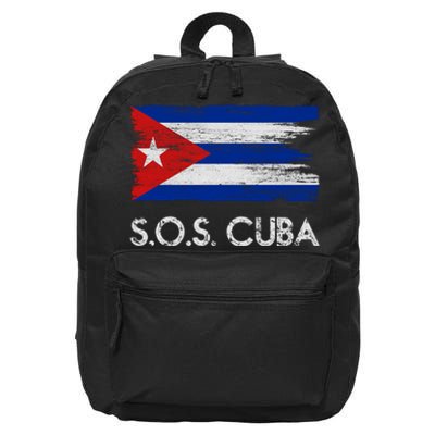 SOS Cuba Distressed Flag 16 in Basic Backpack