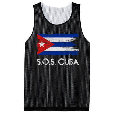 SOS Cuba Distressed Flag Mesh Reversible Basketball Jersey Tank