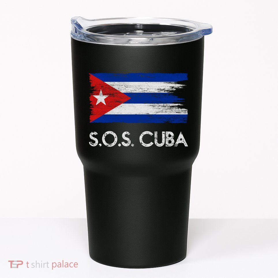 SOS Cuba Distressed Flag Tumbler
