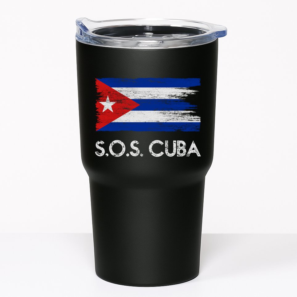 SOS Cuba Distressed Flag Tumbler