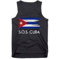 SOS Cuba Distressed Flag Tank Top