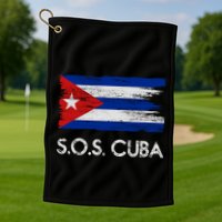 SOS Cuba Distressed Flag Golf Towel