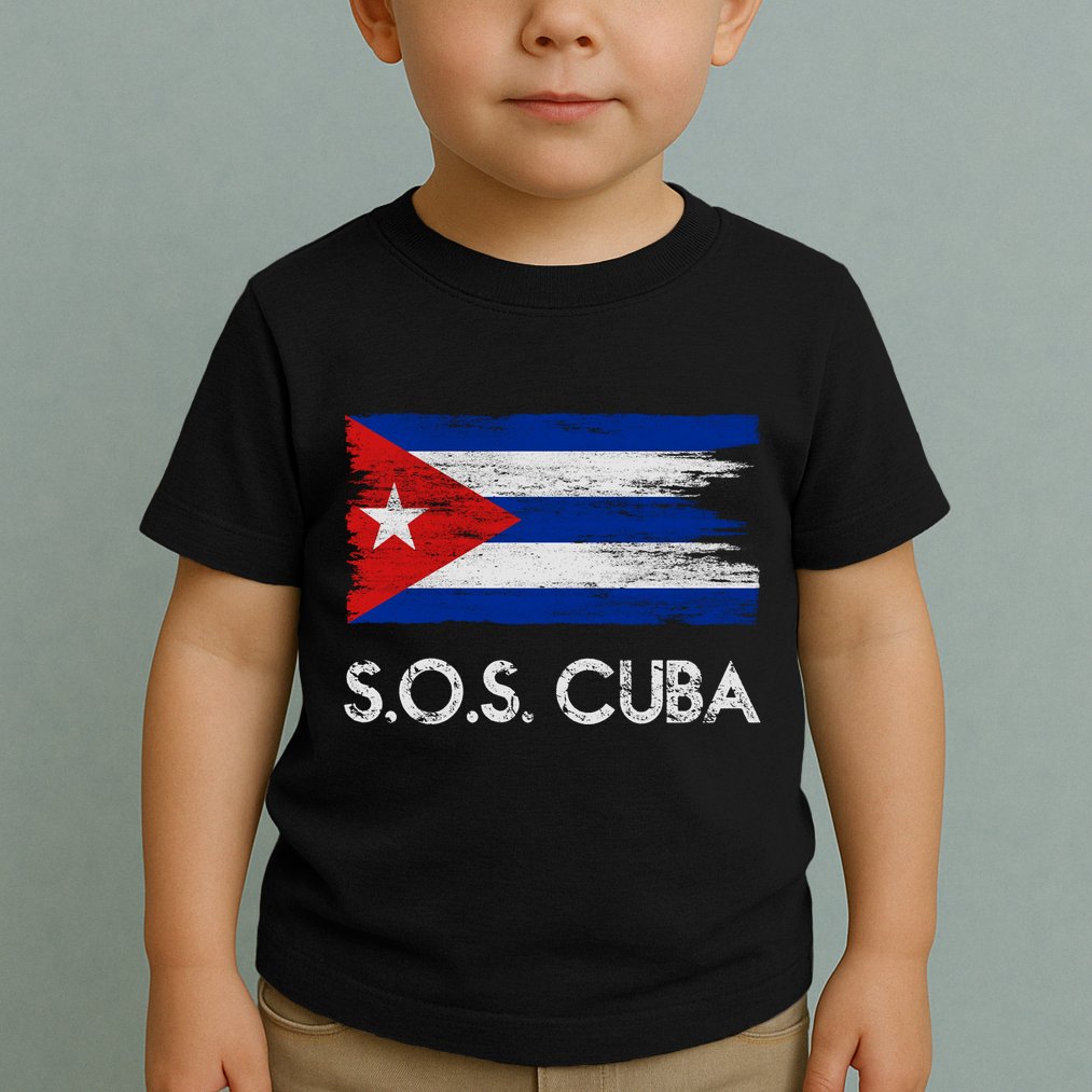 SOS Cuba Distressed Flag Toddler T-Shirt