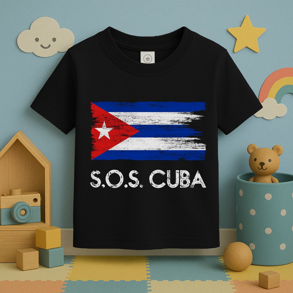SOS Cuba Distressed Flag Toddler T-Shirt