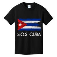 SOS Cuba Distressed Flag Kids T-Shirt