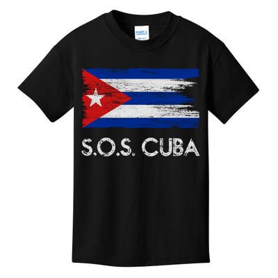 SOS Cuba Distressed Flag Kids T-Shirt