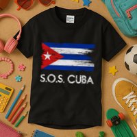 SOS Cuba Distressed Flag Kids T-Shirt