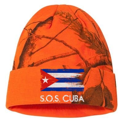 SOS Cuba Distressed Flag Kati Licensed 12" Camo Beanie