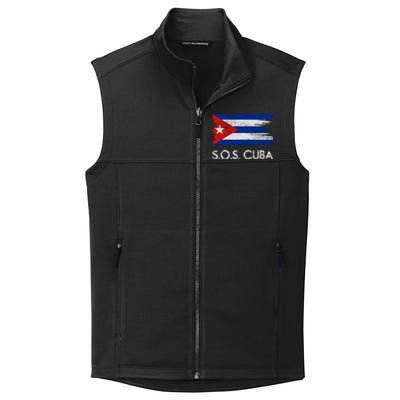 SOS Cuba Distressed Flag Collective Smooth Fleece Vest