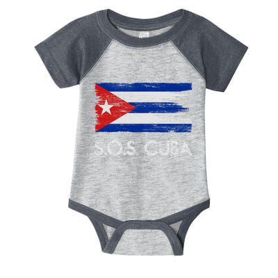 SOS Cuba Distressed Flag Infant Baby Jersey Bodysuit