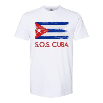 SOS Cuba Distressed Flag Softstyle CVC T-Shirt