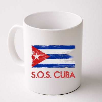 SOS Cuba Distressed Flag Coffee Mug