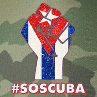SOS Cuba Protest Fist Flag #SOSCUBA Legacy Tie Dye Trucker Hat