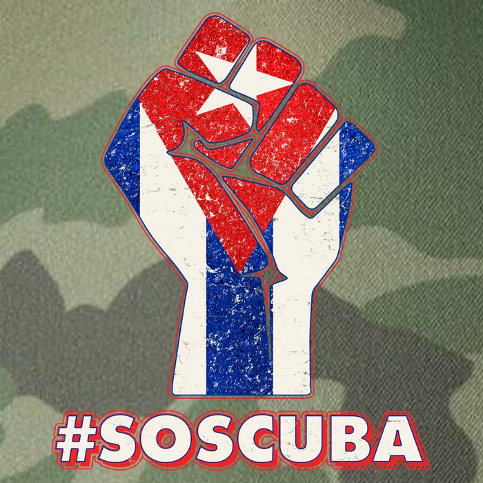 SOS Cuba Protest Fist Flag #SOSCUBA Legacy Tie Dye Trucker Hat