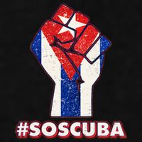 SOS Cuba Protest Fist Flag #SOSCUBA Ladies PosiCharge Tri-Blend Wicking Tank