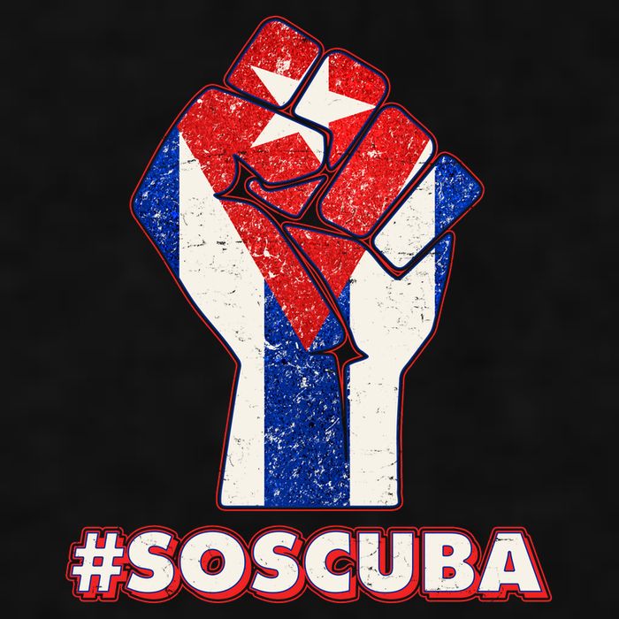 SOS Cuba Protest Fist Flag #SOSCUBA Ladies PosiCharge Tri-Blend Wicking Tank