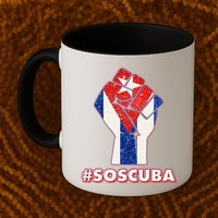 SOS Cuba Protest Fist Flag #SOSCUBA Mug