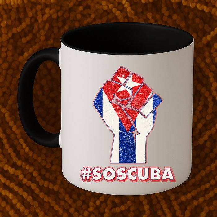 SOS Cuba Protest Fist Flag #SOSCUBA Mug