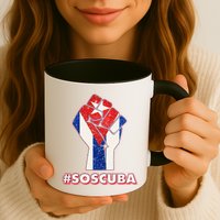 SOS Cuba Protest Fist Flag #SOSCUBA Mug