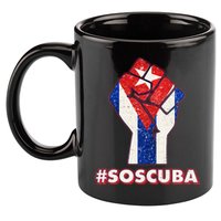 SOS Cuba Protest Fist Flag #SOSCUBA 11oz C Handle Ceramic Mug