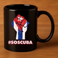 SOS Cuba Protest Fist Flag #SOSCUBA 11oz C Handle Ceramic Mug