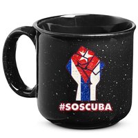 SOS Cuba Protest Fist Flag #SOSCUBA 15oz Campfire Ceramic Mug
